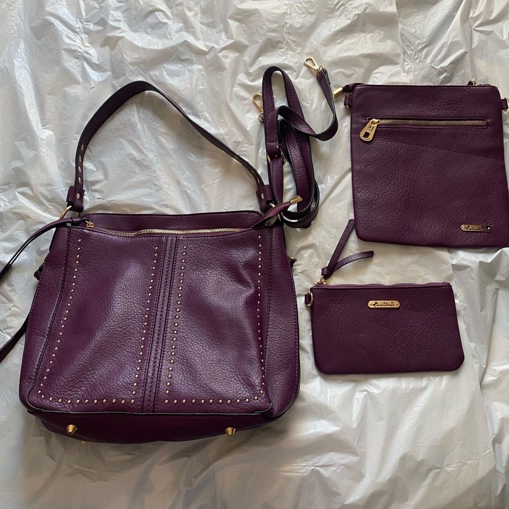 Montana West SHOULDER Bag 3pcs Purse Set Purple